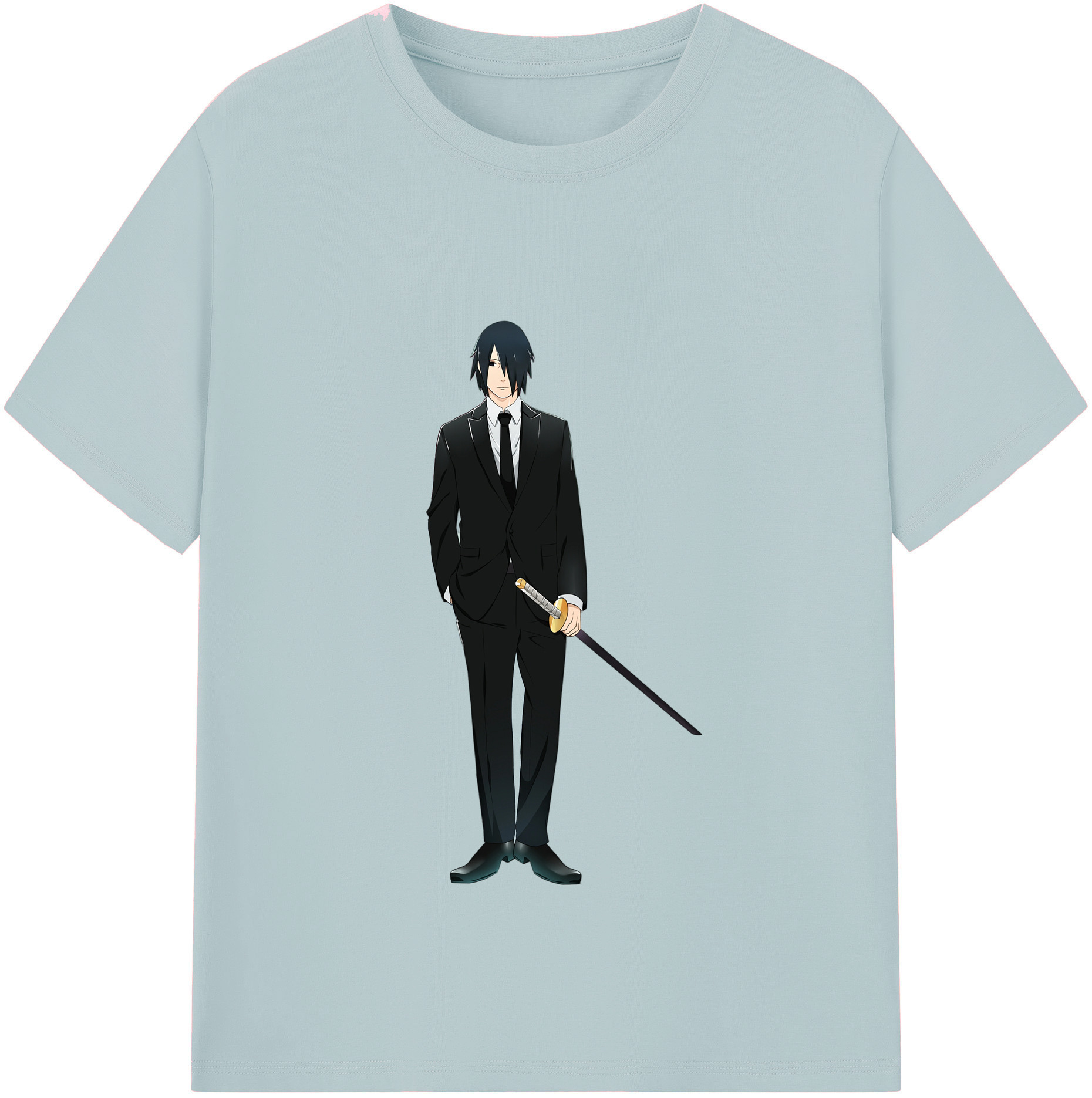 （画像用） NARUTO -ナルト- うちは サスケ Uchiha Sasuke 綿100％半袖Tシャツ（フロントプリント）